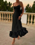Elegant midi evening dress with ruffles - Arzure