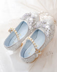 Elegant sequin pearl bow non-slip shoes for girls - Emmy