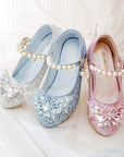 Elegant sequin pearl bow non-slip shoes for girls - Emmy