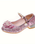 Elegant sequin pearl bow non-slip shoes for girls - Emmy