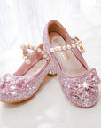 Elegant sequin pearl bow non-slip shoes for girls - Emmy