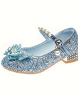 Elegant sequin pearl bow non-slip shoes for girls - Emmy