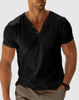 Eligio - Knitted T-Shirt with Button