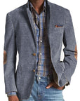 Elon - Casual Suede Blazer with Herringbone Pattern