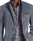 Elon - Casual Suede Blazer with Herringbone Pattern