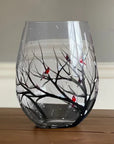 Four Seasons Tree Wine Glasses - Hand Painted Art
