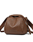 Handwoven Large Capacity Cowhide Shell Bag