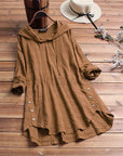 Hillary – Cotton Sweatshirt with Buttons