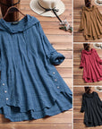 Hillary – Cotton Sweatshirt with Buttons
