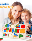 KinderCreatief - Montessori Wooden Sorting Game for Shape and Colour Recognition