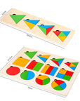 KinderCreatief - Montessori Wooden Sorting Game for Shape and Colour Recognition