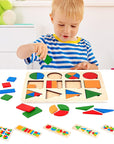KinderCreatief - Montessori Wooden Sorting Game for Shape and Colour Recognition