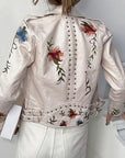 Kymber – Floral Pattern Leather Jacket