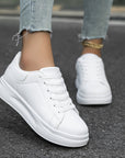 Ladies' Leather Sneakers White - Light and Comfortable