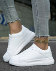 Ladies' Leather Sneakers White - Light and Comfortable