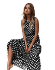 Laressa - Boho Polka Dot Midi Dress
