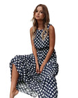 Laressa - Boho Polka Dot Midi Dress