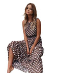Laressa - Boho Polka Dot Midi Dress