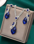 Lelia - Rhinestone Necklace and Earrings Set