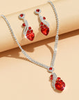 Lelia - Rhinestone Necklace and Earrings Set
