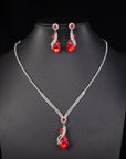 Lelia - Rhinestone Necklace and Earrings Set