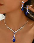 Lelia - Rhinestone Necklace and Earrings Set