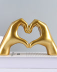 LoveSculpt – Modern Wooden Hands Heart Statue