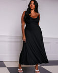 Lulah Draped Maxi Dress with Integrated Bra