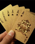 LuxuriousPoker - Golden Waterproof Playing Cards for Table Games