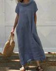 Madelyn - Linen Dress with Elegant Collar
