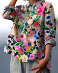 Margaux Floral | Cotton and Linen Blouse with Floral Print