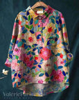 Margaux Floral | Cotton and Linen Blouse with Floral Print