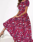 Maria - Dress with Round Neckline and Floral Print