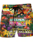 Men's Swim Shorts with Graffiti Design