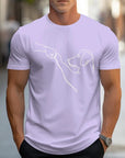Men's T-shirt with Round Neck and Funny Print of Dog and Fist - Carl