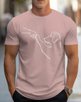 Men's T-shirt with Round Neck and Funny Print of Dog and Fist - Carl