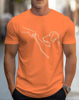 Men's T-shirt with Round Neck and Funny Print of Dog and Fist - Carl