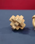 MindPuzzle - Wooden Brain Teaser Gift Set with 6 Kongming Lock Puzzles
