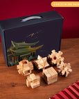 MindPuzzle - Wooden Brain Teaser Gift Set with 6 Kongming Lock Puzzles