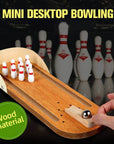 Mini Bowl - Wooden Mini Bowling Game Set for Indoors Compact and Fun