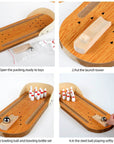 Mini Bowl - Wooden Mini Bowling Game Set for Indoors Compact and Fun