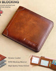 Multifunctional RFID-Blocking Leather Wallet