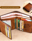 Multifunctional RFID-Blocking Leather Wallet