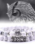 Owl Charm Natural Stone Bracelet