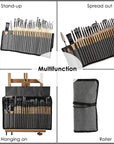 Professional Art Brushes with Natural Wooden Handles Set of 24