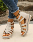 Queena - Rhinestone Wedge Sandals