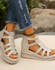 Queena - Rhinestone Wedge Sandals
