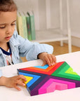 RainbowBlocks - Wooden Rainbow Stacking Game for Children