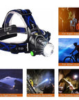 Rechargeable LED Headlamp Long-lasting, Waterproof and Powerful