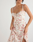 Sabrina - Floral Bustier Midriff Waist Shaper Dress